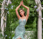 Fashionable Sequ Dress Strap Stitching Cocktail Dress